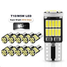 10PCS W5W T10 Led Bulbs Canbus 4014 SMD 6000K 168 194 Car Interior Dome