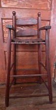 ANTIQUE wooden childs high chair 19th century