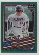 2026 Panini Stars & Stripes Prizm Green Scope Prizm /99 Grady Emerson #155 1s7b