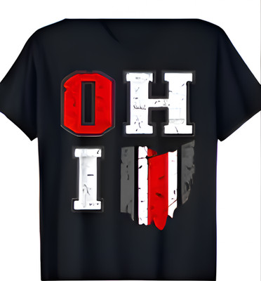 Ohio State University Buckeyes Themed OH - IO Men's Black T-Shirt NEW