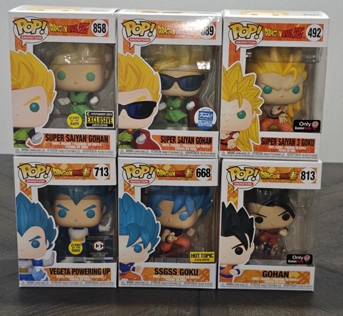Dragon Ball Z Funko Pop Bundle (6) - Gohan, Vegeta, And Goku