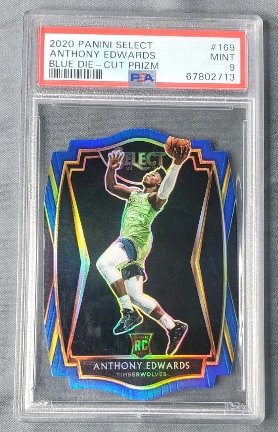 2020-21 Select - Premier Level Anthony Edwards #169 Blue Prizm Die-Cut /249