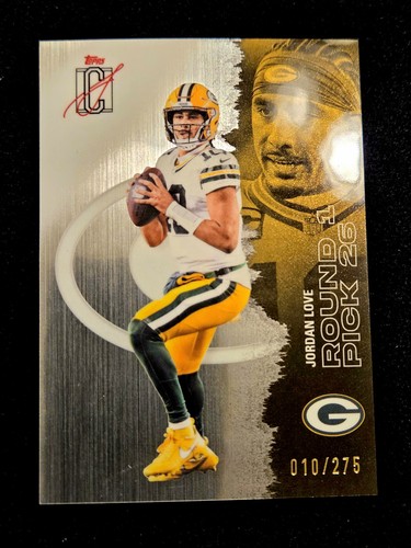 2025 Jordan Love 10/275 Topps Signature #21 Jersey Match 1/1 Chrome Refractor NM