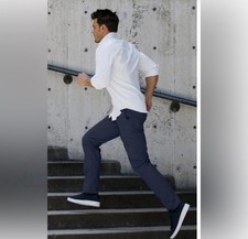 Mens Slim Fit Stretch Chino Pants Flat Front Casual Dress Trousers with Comfort