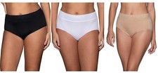 3 Pack Vanity Fair Women's Effortless Lace Brief Panty 13276 Black/White/Beige