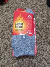 Heat Holders Original Unisex Tog 2.3 Blue Denim /Cream Socks Sz W 5-9 M 4-8 NWT