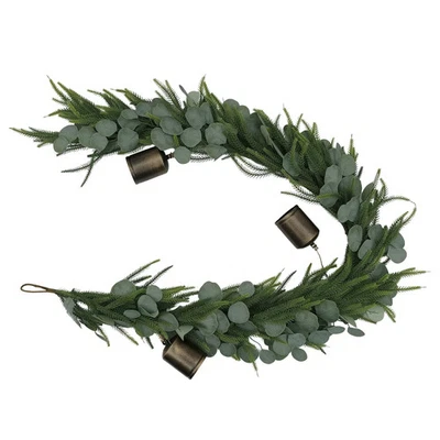 St. Nicholas Square® Brass Bell & Pine Garland