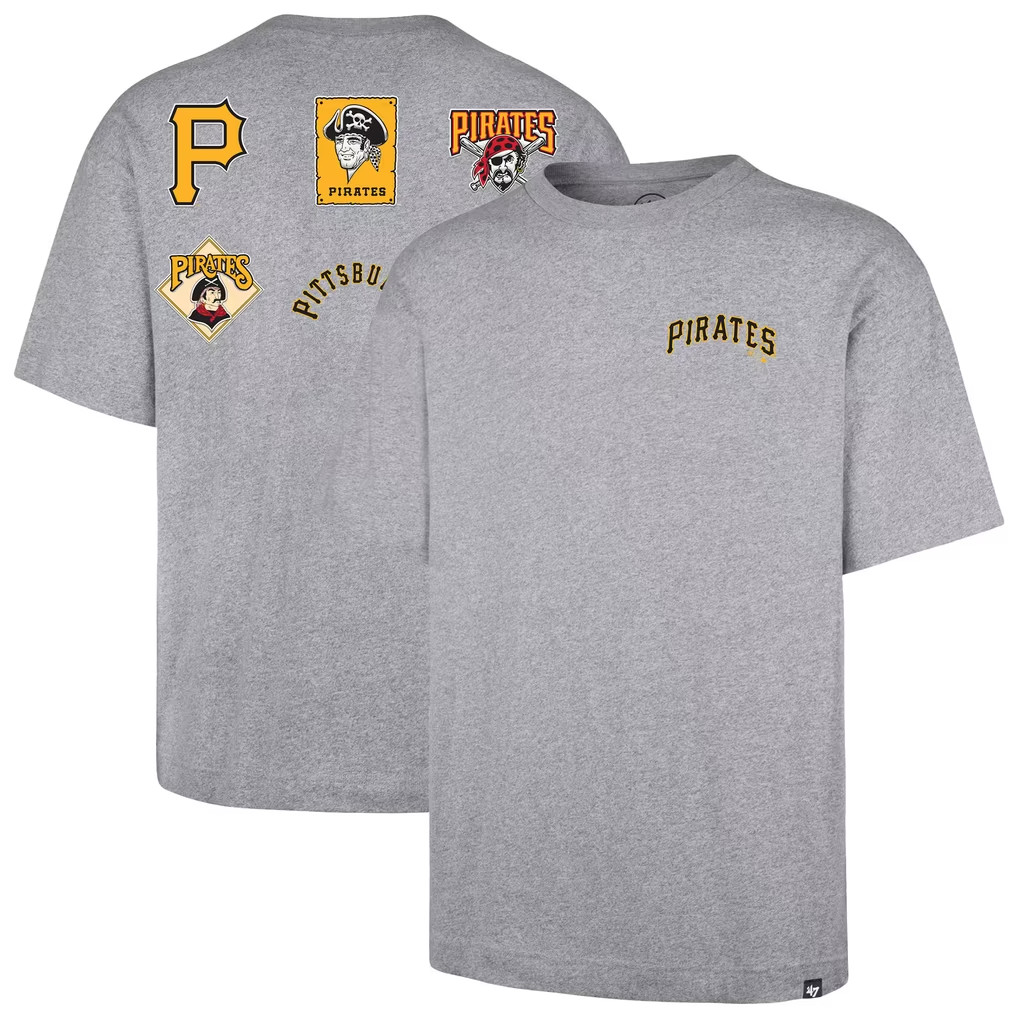Pittsburgh Pirates History Lock Foundation '47 T-Shirt Gray Premium Print Tee