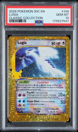 2026 POKEMON 30C EN-30TH CELEBRATION CLASSIC COLLECTION #149 LUGIA PSA 10