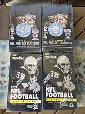 1991 Pinnacle & Pro Set Platinum Football Series 1 factory sealed lot of 4 boxes
