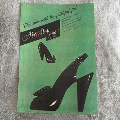 Air Step Shoes Black Heels Vintage Fashion Footwear Advertising Print Ad 1944
