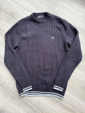 Fred Perry Men’s Lambswool Jumper Navy Size Small