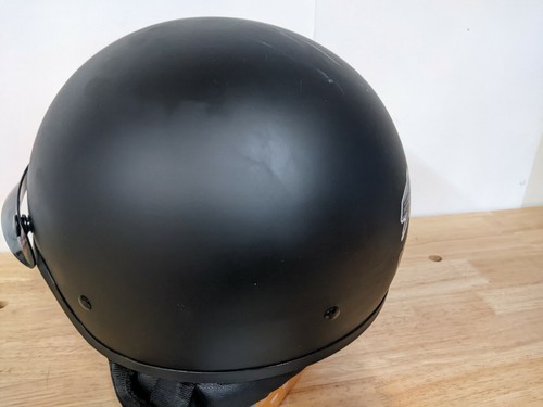 EXL 206 Dot Fiberglass Half Shell Helmet With Removable Ear Flaps Small Black - Picture 5 of 11