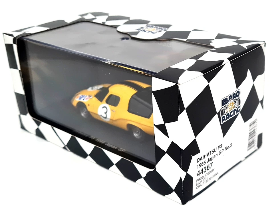 Ebbro 1/43 - Daihatsu P3 1966 Japan GP #3 Yellow Diecast Scale Model Car - Imagem 2 de 4