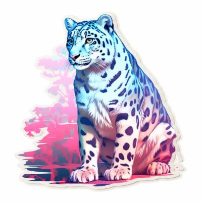 Snow Leopard Vinyl Decal Sticker for Car, Laptop, Tumbler and More. # 0011477