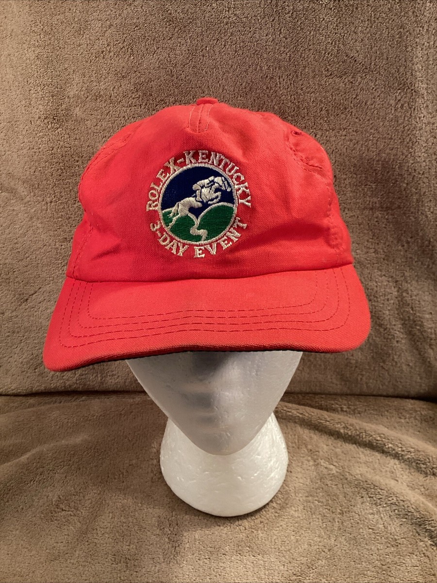Vintage Rolex Kentucky Derby 3 Day Event SnapBack Hat Red Canvas 