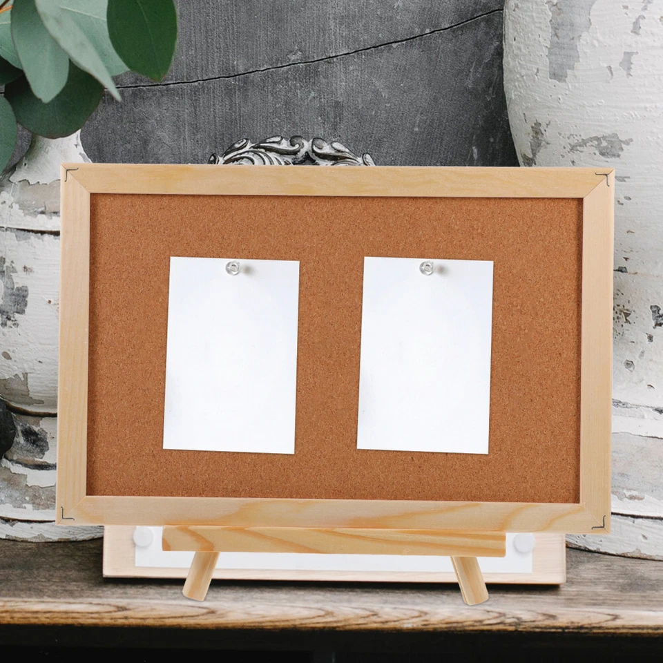 Cork Display Board Frame Bulletin Board Board Easel Stand Notice Board Small - Image 3 of 4