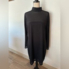 Nadia Aboulhosn for J & L black mesh LBD dress mini size 2X