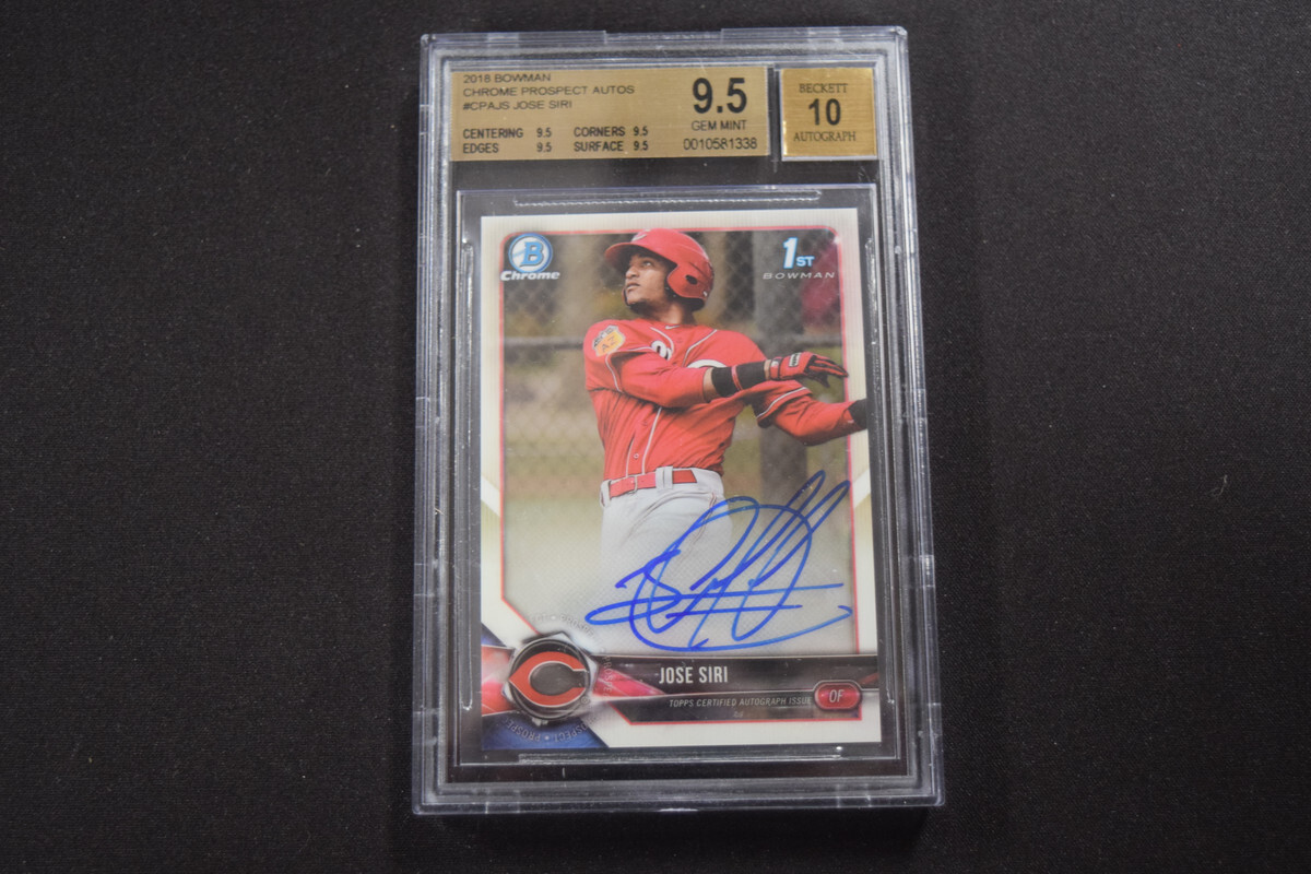 Jose Siri 2018 Bowman Chrome Prospects Rookie Autograph BGS 9.5 GEM MINT 10 AUTO