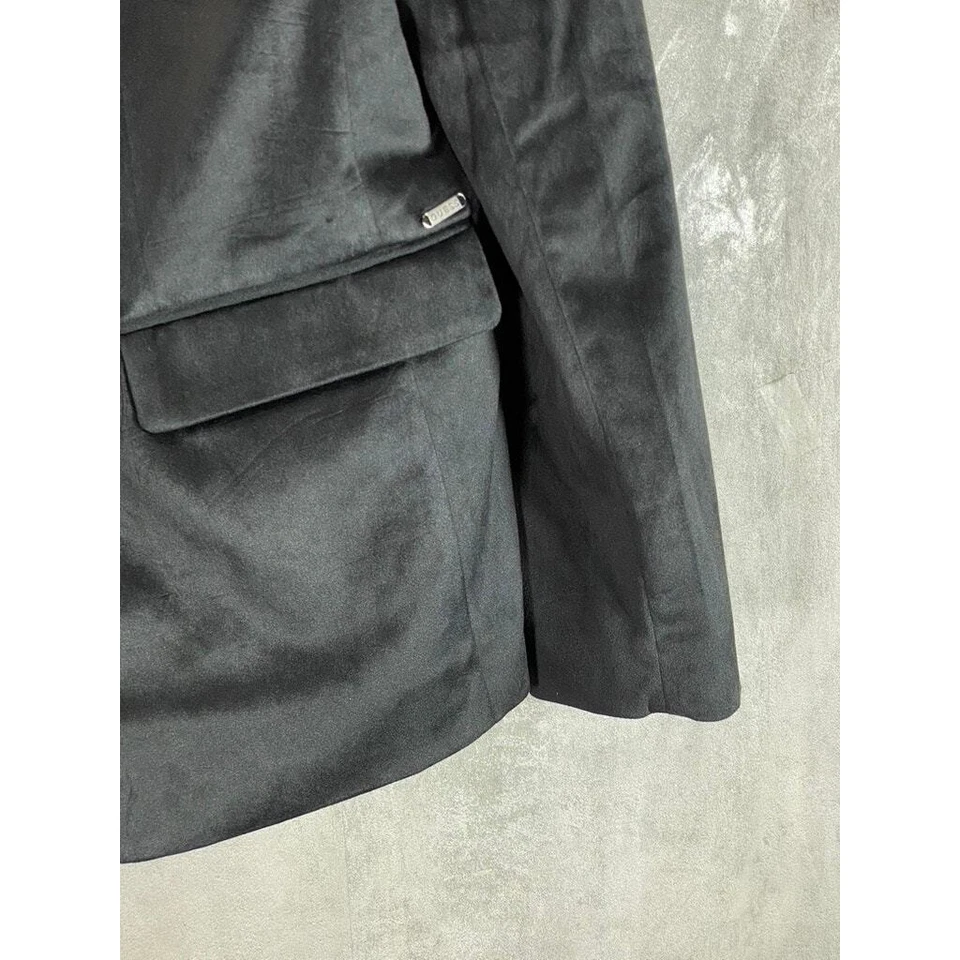 GUESS Men's Black Velvet Single-Breasted Blazer SZ L - Image 4 of 4