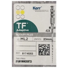 *4-Pieces* Kerr SybronEndo TF Adaptive Rotary Files Size-ML2 Length 23mm 8176353