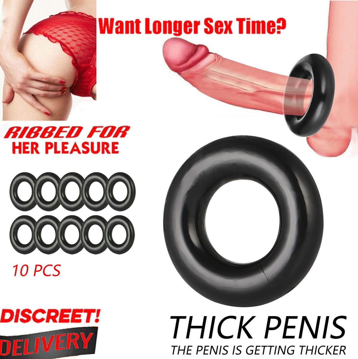 penisring fick 10PCS Cock Ring Super Strong Stretchy Stay Harder Penis Rings Cockring for  Men