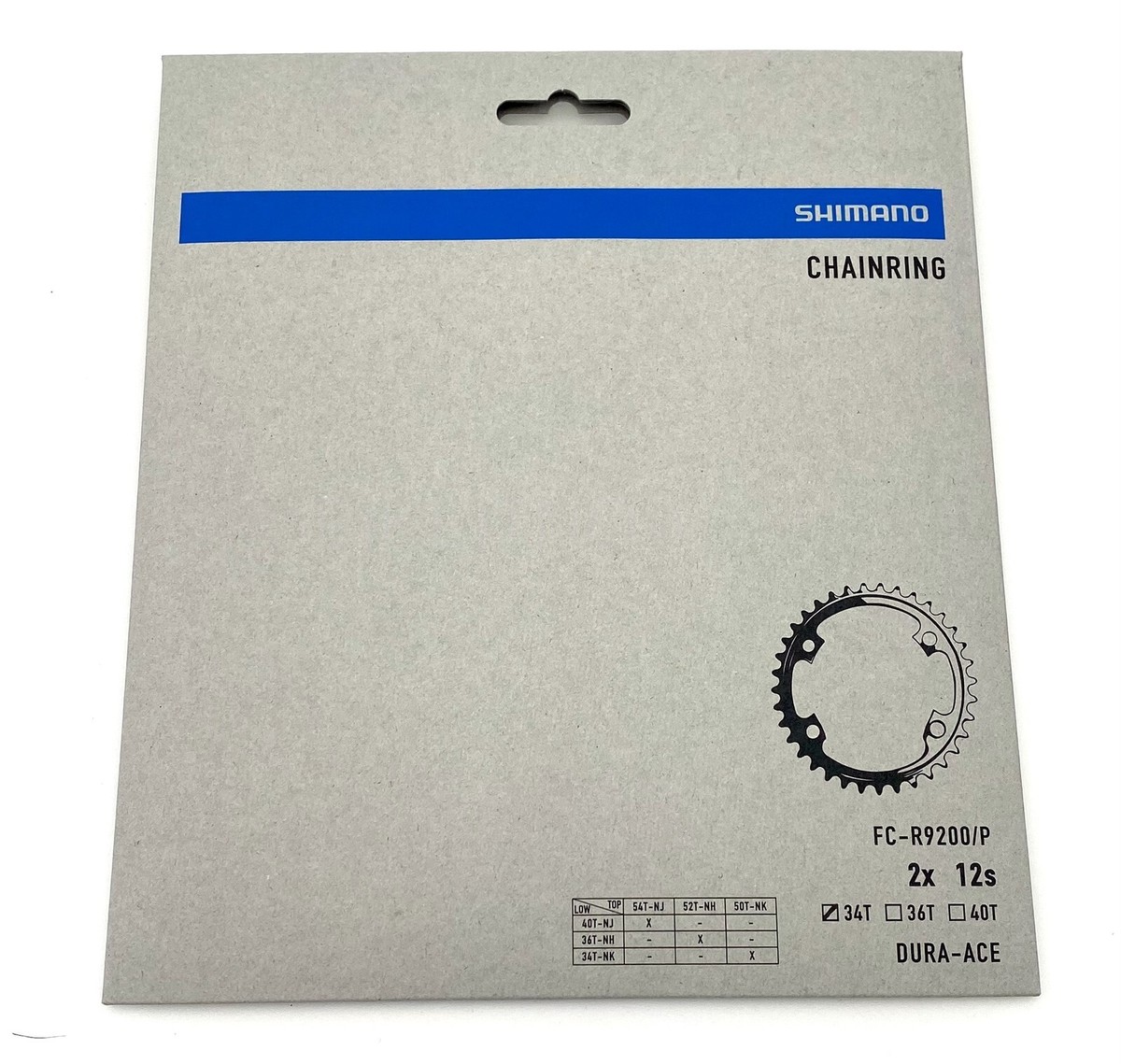 DURA-ACE R9200 12S チェーンリング 50-34T NK Shimano Dura Ace FC-R9200/P 12 Speed 34T NK Chainring for 50-34T