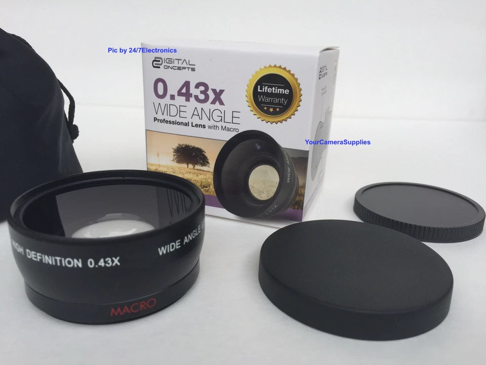 0.43X SUPER WIDE ANGLE LENS with MACRO 58mm to CANON REBEL EOS SLR 1DSLR 18-55mm - Image 3 of 4
