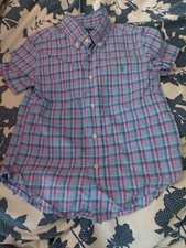 Euc Boys Ss Button Up Ralph Lauren Shirt. Plaid Size 5