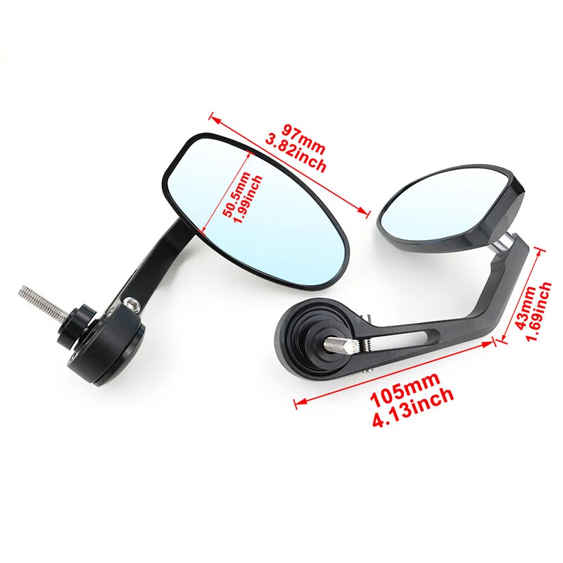 Handlebar End Side Mirror Fit For Triumph Scrambler 06-21 Thruxton 900 04-21 - Image 3 of 4