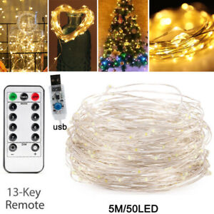 5m Fairy Lights 40LED USB 8-Mode Party Christmas Tree Wedding String Lights Lamp 