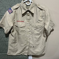 Vented Microfiber Poly Boy Scout BSA UNIFORM SHIRT Ladies Small New Style I80