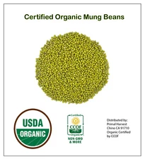 Organic Whole dried MUNG Beans 'Green Gram' 'Moong' Prewashed Clean non GMO  
