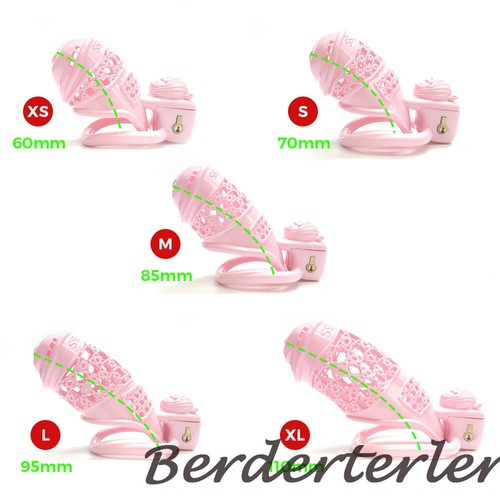 3D-gedruckter kleiner rosa Käfig Katze Sissy Keuschheitskäfig Verschlussring Gay Keuschheitsgerät - Bild 5 von 10