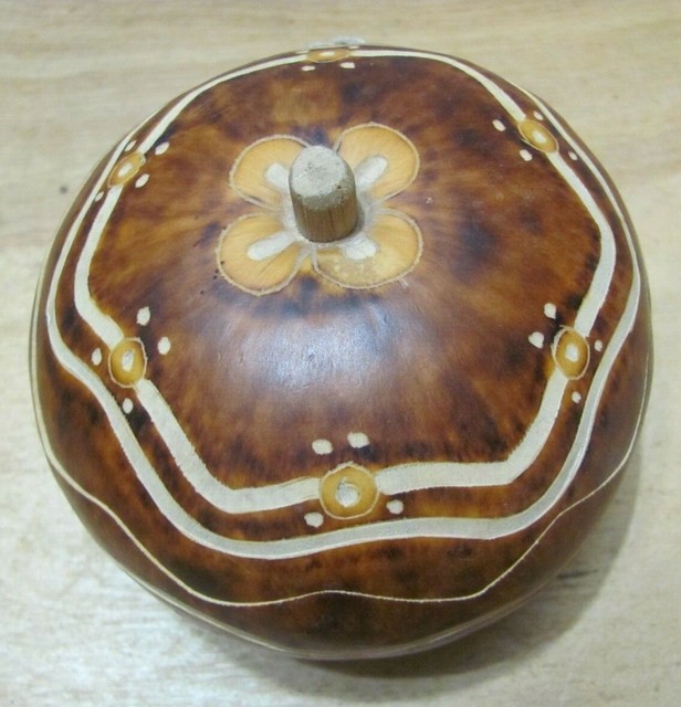 AMAZING CARVED GOURD BOX eBay
