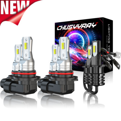 9005 9006 H3 6500K LED Headlight Hi/Low Beam+Fog Light For Buick Regal 1990-1995
