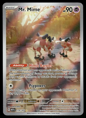 Mr. Mime Illustration Rare NM 179/165 Scarlet & Violet 151 Pokemon Card ...