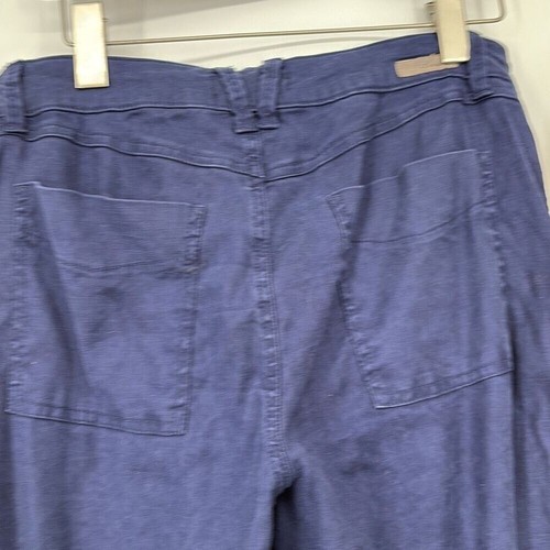 Pantaloni Anthropologie Level 99 Annabelle Navy Gaucho gamba larga misto lino 30 - Foto 9 di 16