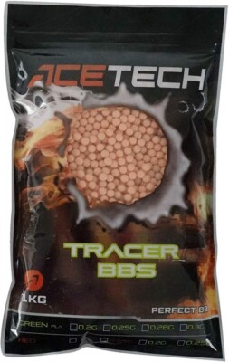 ACETECH 0,20 G ROT TRACER BB 5000RDS SCHUSS KUGELN MUNITION AIRSOFT 6 MM - UK LAGER