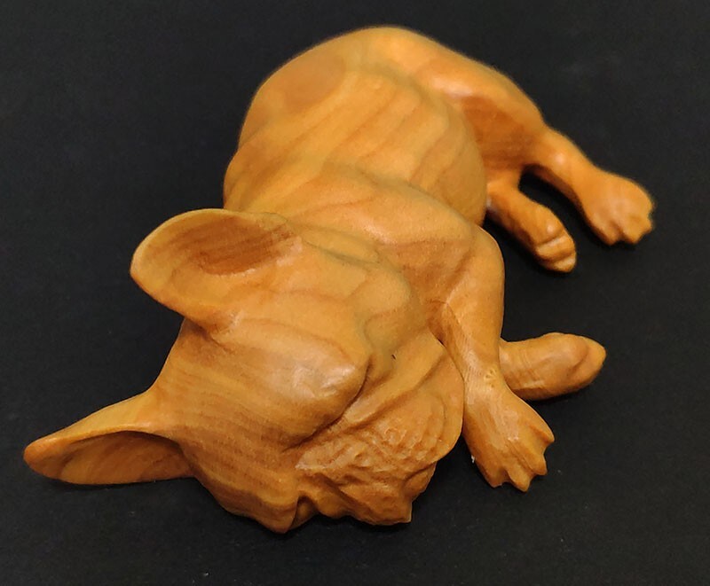 TJ146 - 7*5*3 CM Boxwood Carving Netsuke- Lovely Sleeping