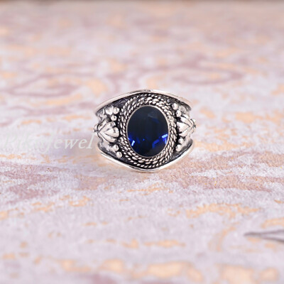 Blue Tanzanite Cut Gemstone 925 Sterling Silver Festival Jewelry Gifted ...