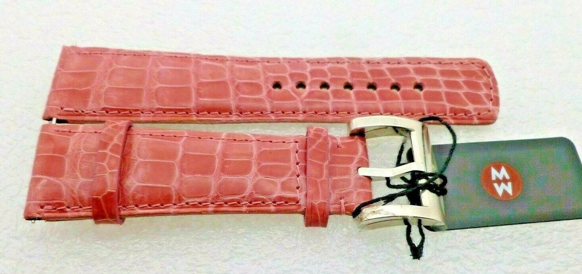 Genuine Michele 24mm Pink Alligator Watch Band Strap New | eBay