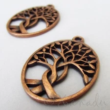 Tree Of Life Charms 31mm Antiqued Copper Tree Pendants C7708 - 2, 5 Or 10PCs