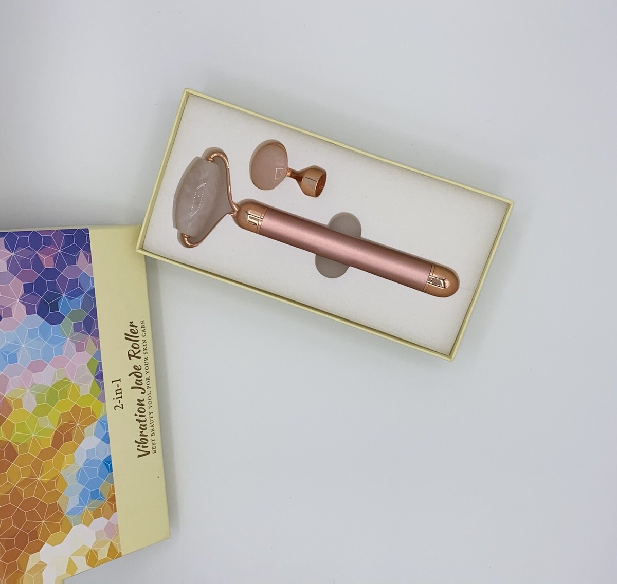 Electric Vibrating Rose Quartz Jade Roller 2-in-1 | eBay
