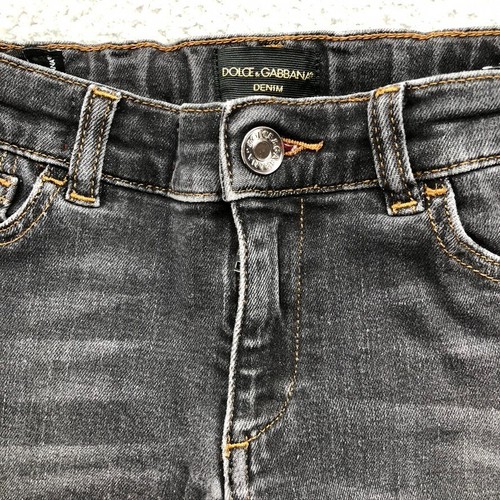 Dolce & Gabbana Denim Jeans Boys 7 8 Black Skinny Adjustable Waist - Picture 3 of 20