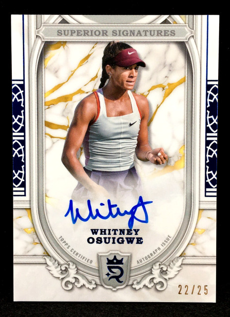 Whitney Osuigwe 2024 Topps Royalty Tennis SUPERIOR SIGNATURES Blue /25 Auto