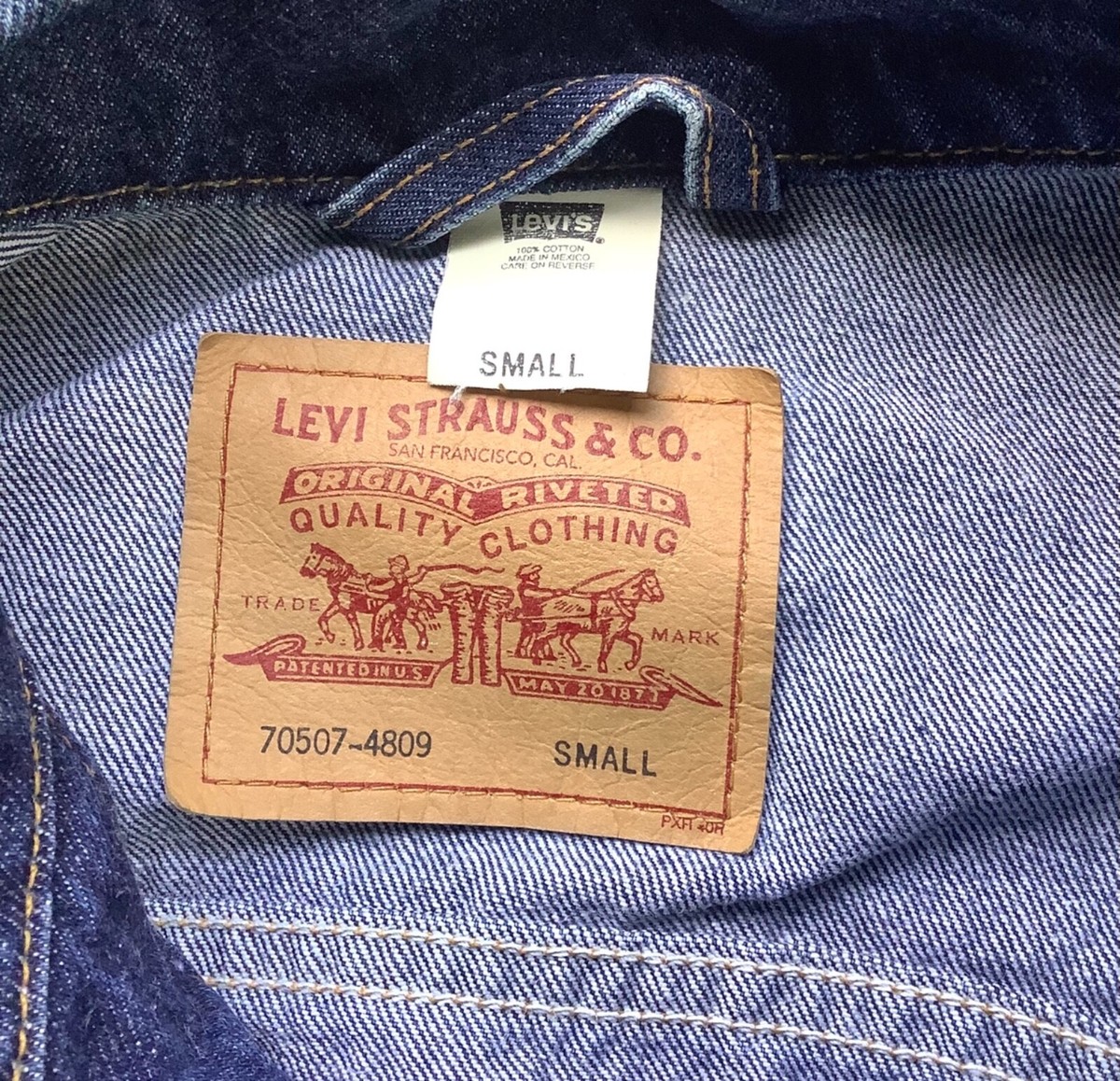 Vtg 90s Levi's Trucker Denim Jean Jacket 70507-4809 Dark Wash EUC
