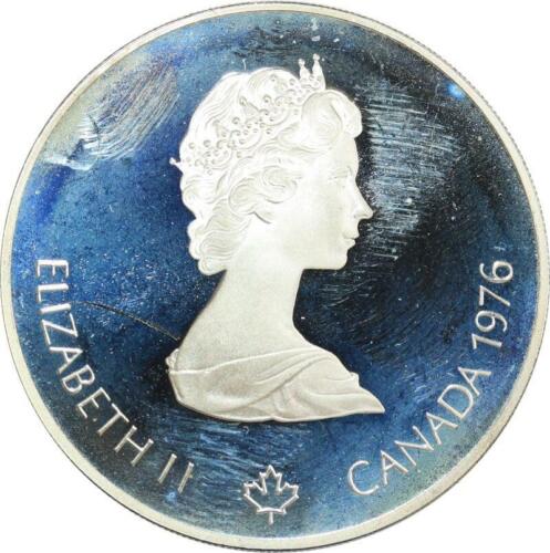 R0177 Canada Montreal JO 5 Dollars Elizabeth II Escrime 1976 Silver Proof - Picture 1 of 3