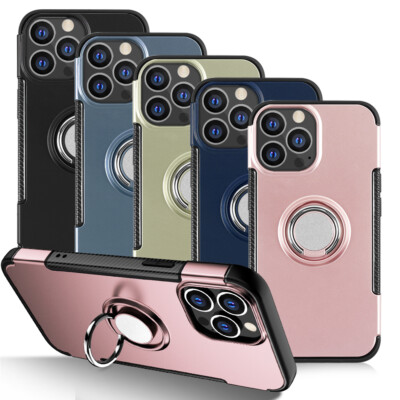 Rugged Kickstand Ring Holder Case For iPhone 13 12 11 Pro XS XR 8 7 SE