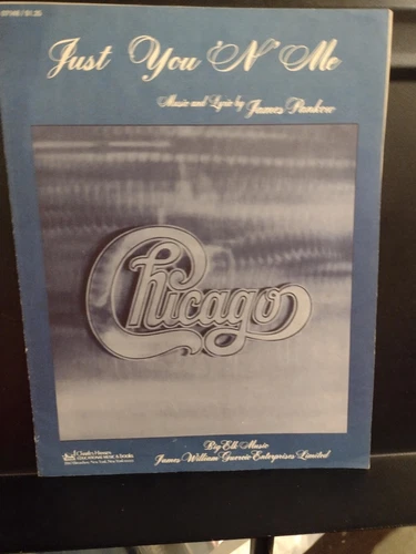 Chicago Sheet Music Just You N' Me  Piano Guitar Vocal 1973 Very Good Condition 